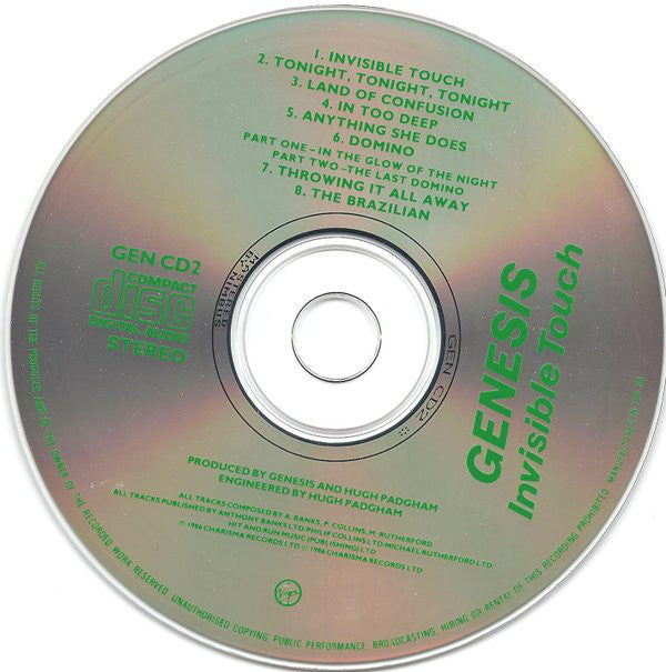 Genesis : Invisible Touch (CD, Album, RP)