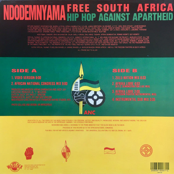 Hip-Hop Against Apartheid : Ndodemnyama (Free South Africa) (12")