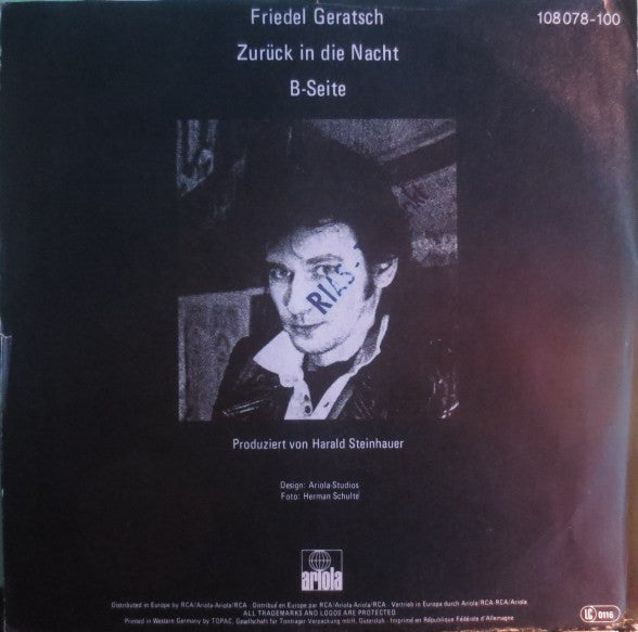 Friedel Geratsch : Zurück In Die Nacht (7", Single)
