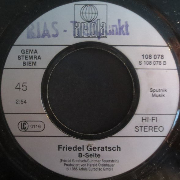 Friedel Geratsch : Zurück In Die Nacht (7", Single)