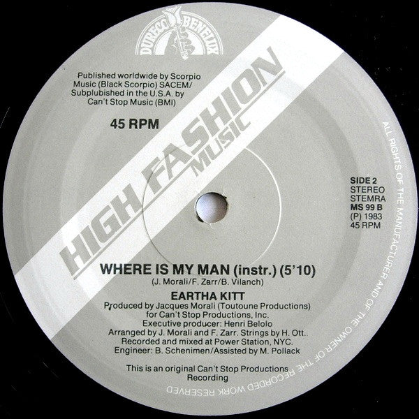Eartha Kitt : Where Is My Man (12")