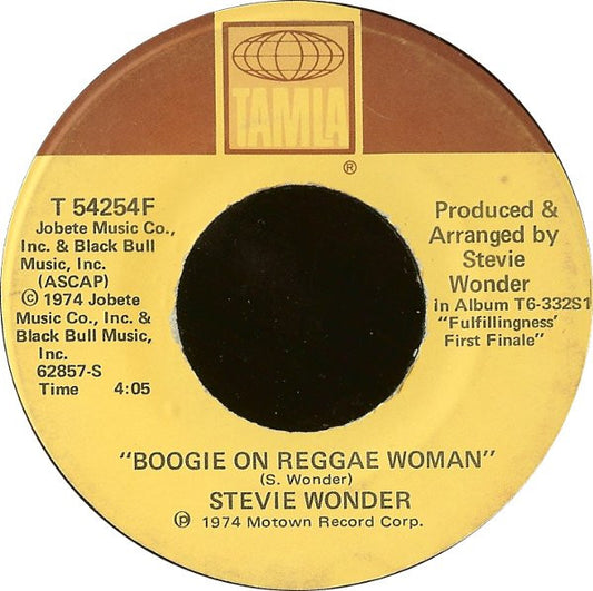 Stevie Wonder : Boogie On Reggae Woman (7")