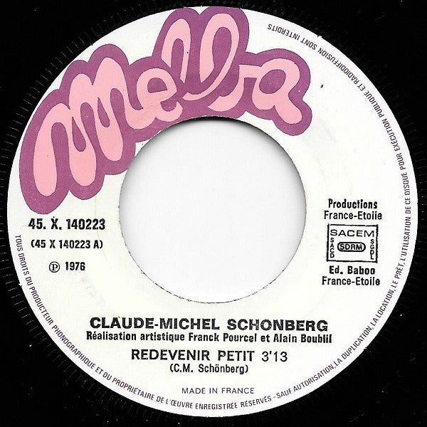 Claude-Michel Schönberg : Redevenir Petit  (7", Single)