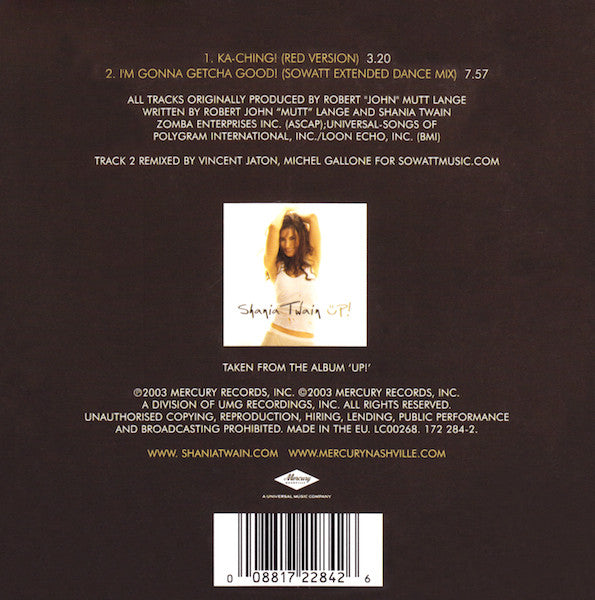 Shania Twain : Ka-Ching! (CD, Single, Car)