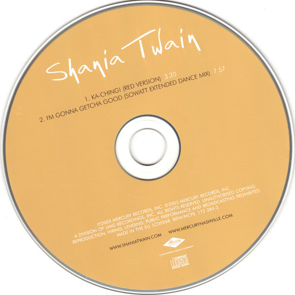 Shania Twain : Ka-Ching! (CD, Single, Car)