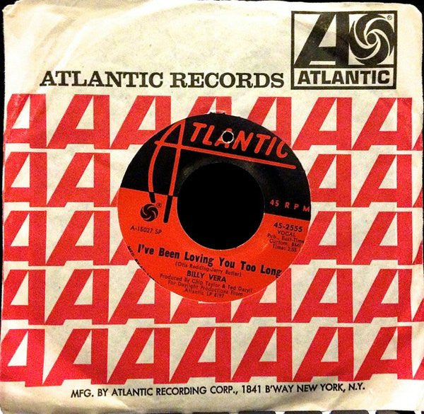 Billy Vera : I've Been Loving You Too Long (7", Single, SP)