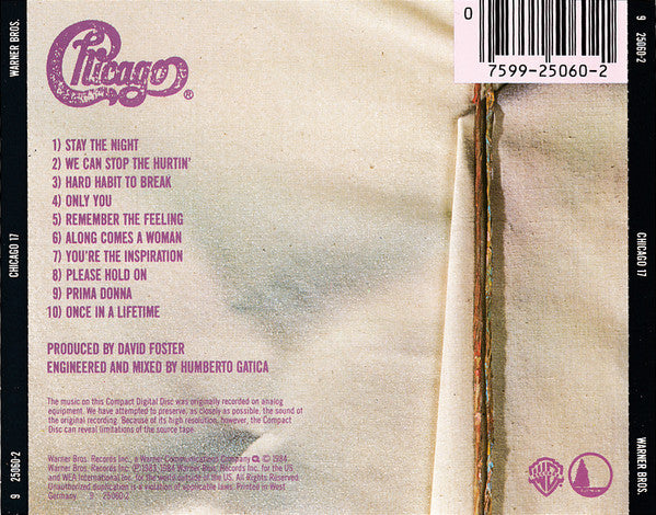 Chicago (2) : Chicago 17 (CD, Album, Tar)