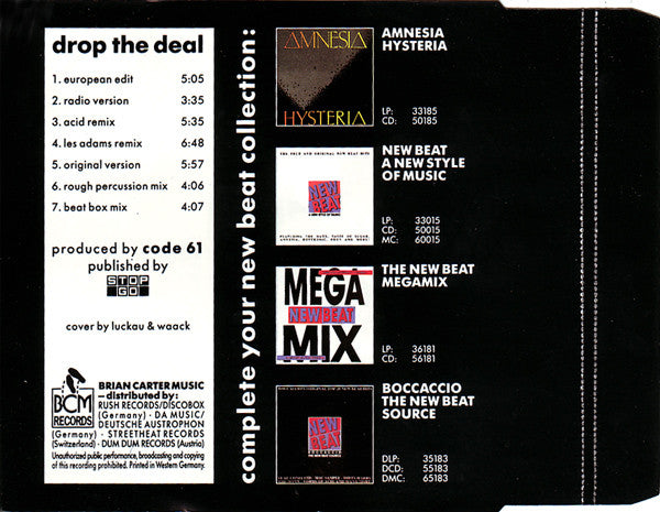 Code 61 : Drop The Deal (Remix) (CD, Maxi)