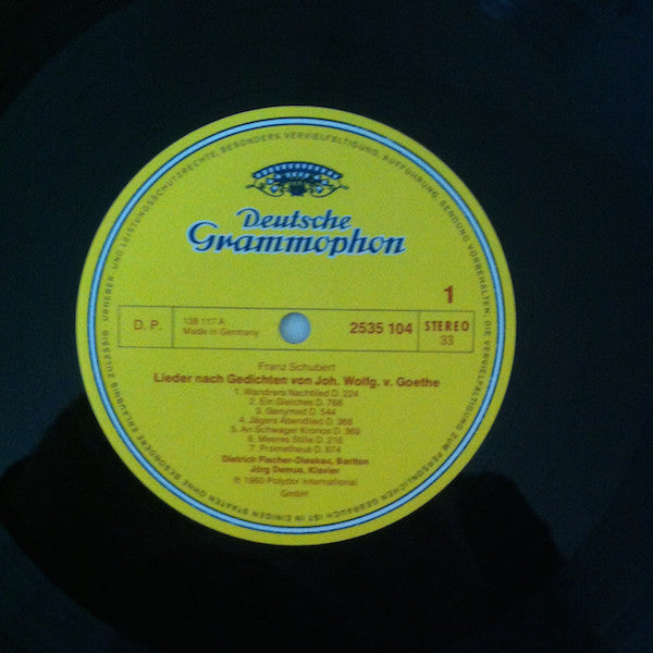 Franz Schubert - Dietrich Fischer-Dieskau • Jörg Demus : Ein Goethe-Liederabend (LP, Album, RE)