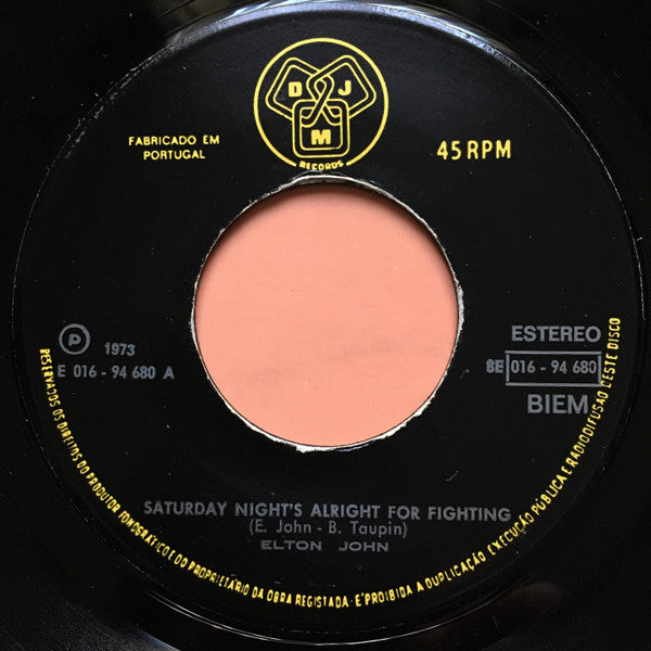 Elton John : Saturday Night's Alright For Fighting (7", Single)