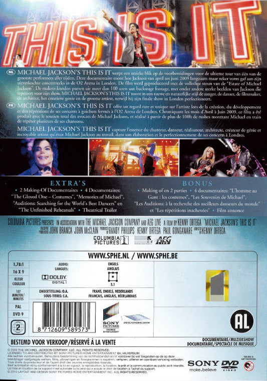 Michael Jackson : This Is It (DVD-V, PAL)