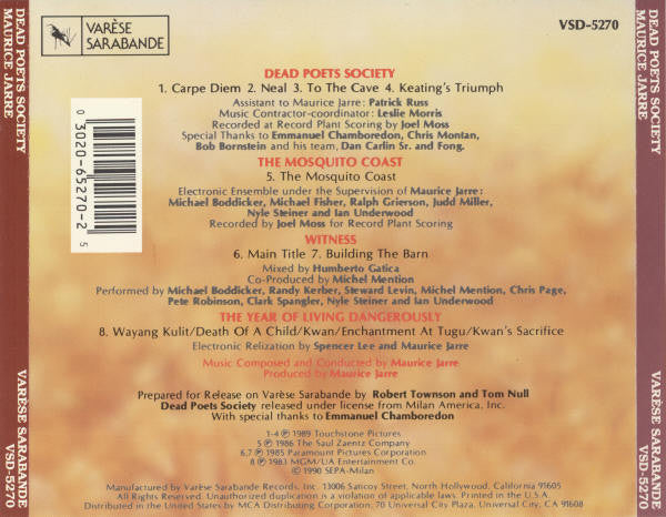 Maurice Jarre : Dead Poets Society (CD)