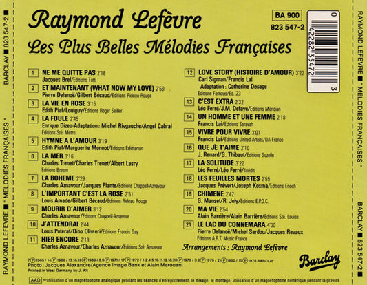 Raymond Lefèvre : Les Plus Belles Mélodies Françaises (CD, Comp)