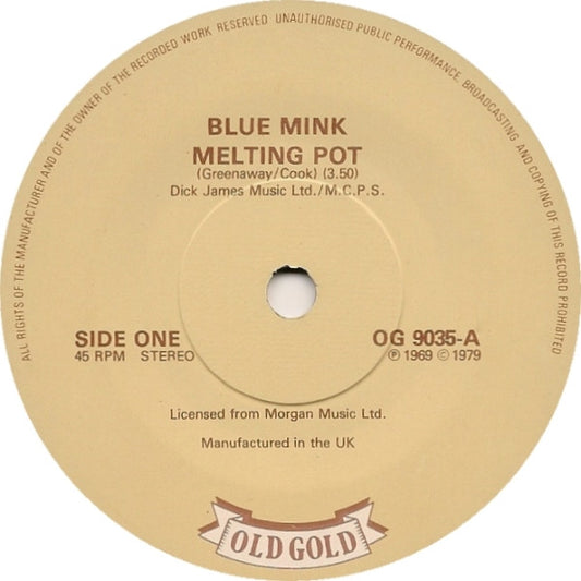 Blue Mink : Melting Pot / Gimme Reggae (7", Single)
