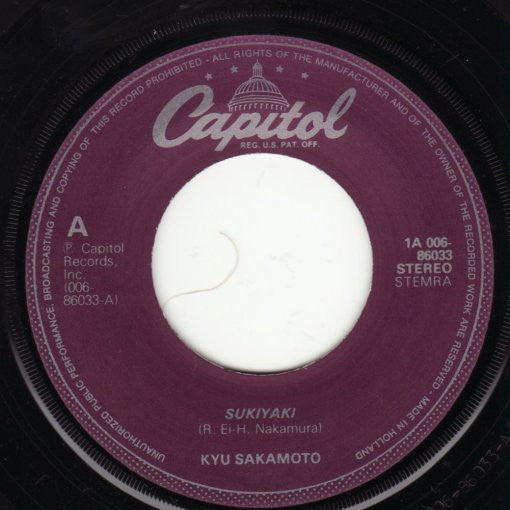 Kyu Sakamoto : Sukiyaki / Anoko No Namaewa Nantenkana (7", RE)