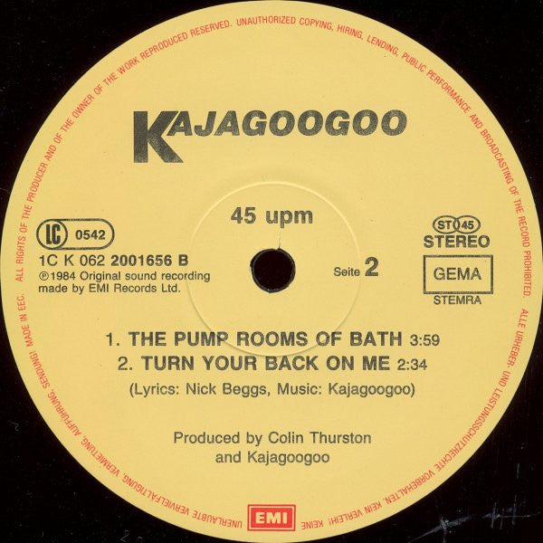 Kajagoogoo : Turn Your Back On Me (Extended Mix) (12", Maxi)