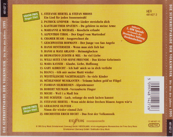 Various : Die Super-Hitparade Der Volksmusik (Die Hits Des Jahres 1995) (CD, Comp)