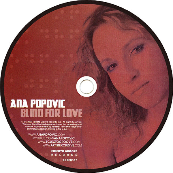 Ana Popović : Blind For Love (CD, Album)