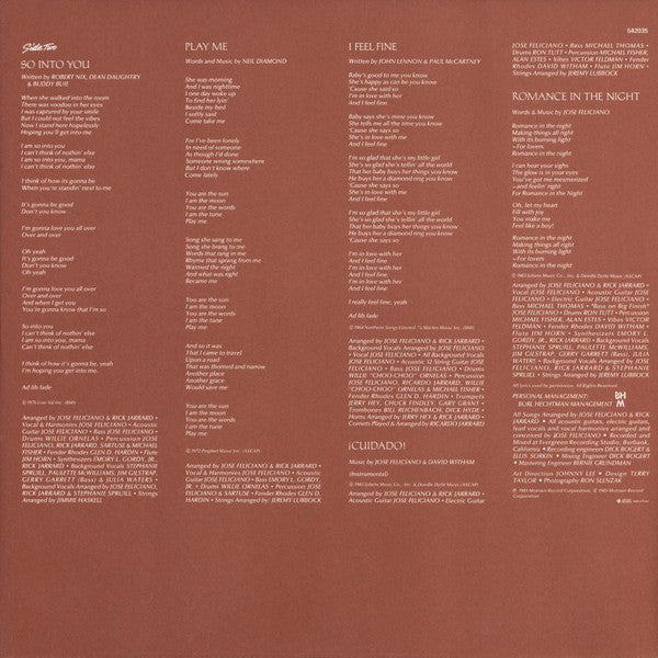 José Feliciano : Romance In The Night (LP, Album)