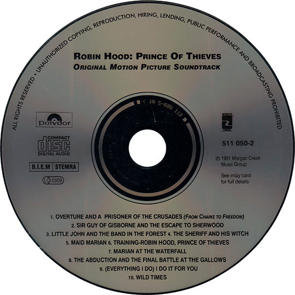 Michael Kamen : Robin Hood: Prince Of Thieves (Original Motion Picture Soundtrack) (CD, Album)