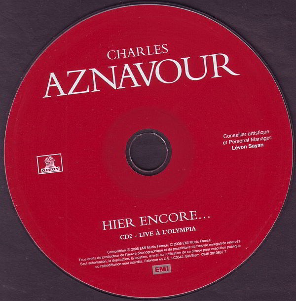 Charles Aznavour : Hier Encore… (Best Of Studio Et Live À L'Olympia) (2xCD, Comp)