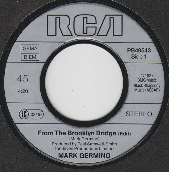 Mark Germino : From The Brooklyn Bridge (7", Single)