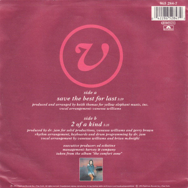Vanessa Williams : Save The Best For Last (7", Single)