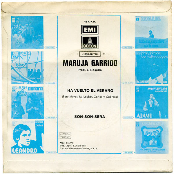 Maruja Garrido : Ha Vuelto El Verano / Son-Son-Será (7", Single)