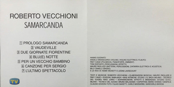 Roberto Vecchioni : Samarcanda (CD, Album, RE)
