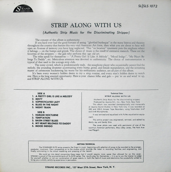 Unknown Artist : Strip Along With Us (LP, Album, Mono)