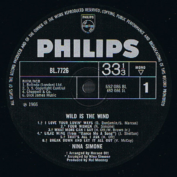 Nina Simone : Wild Is The Wind (LP, Mono)