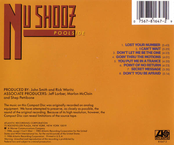 Nu Shooz : Poolside (CD, Album, RE)