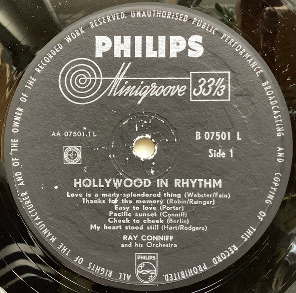 Ray Conniff & His Orchestra : Hollywood In Rhythm (LP, Album, Mono)