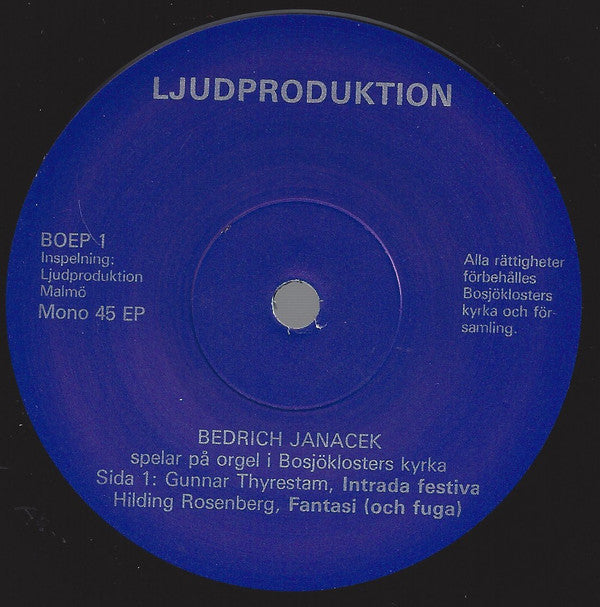 Hilding Rosenberg, Bedrich Janáček : Fantasi Och Fuga (7", EP, Mono)