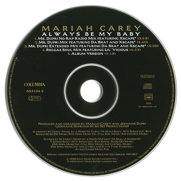 Mariah Carey : Always Be My Baby (CD, Maxi)