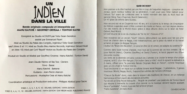 Manu Katché - Geoffrey Oryema - Tonton David : Un Indien Dans La Ville (CD)