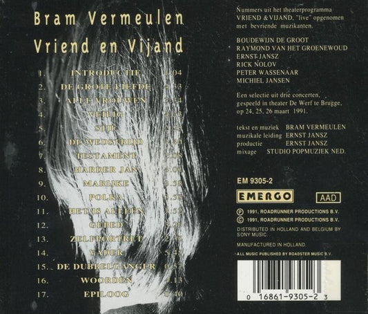 Bram Vermeulen : Vriend En Vijand (CD, Album)