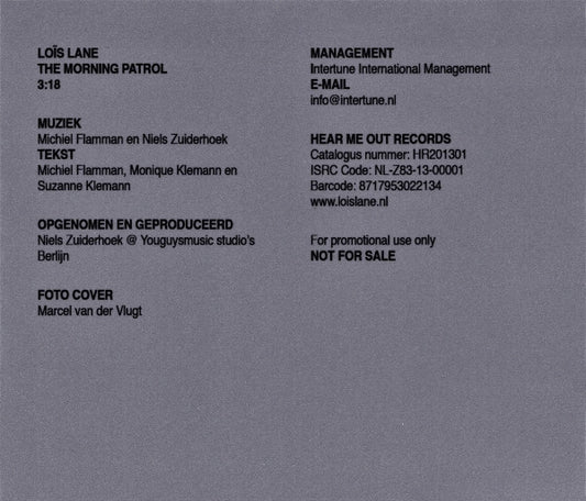 Loïs Lane : The Morning Patrol (CDr, Single, Promo)