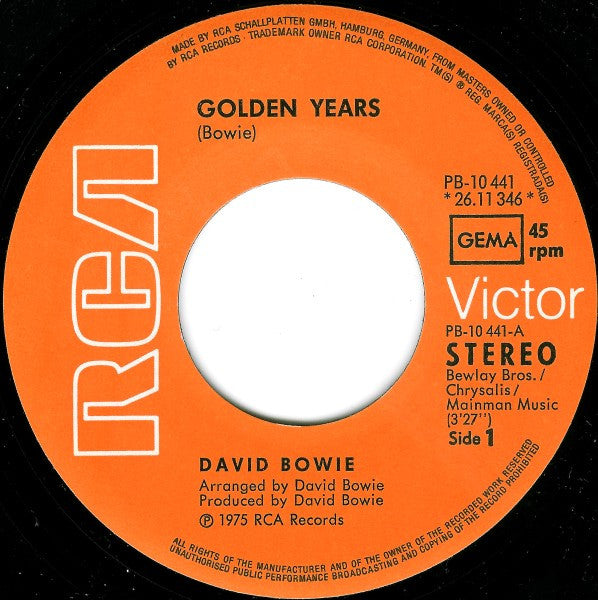 David Bowie : Golden Years (7", Single)