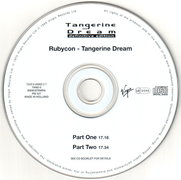 Tangerine Dream : Rubycon (CD, Album, RE, RM)