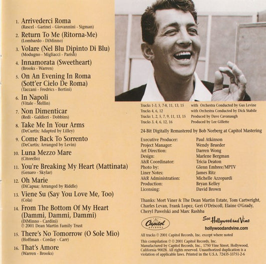 Dean Martin : Italian Love Songs (CD, Comp, RM)