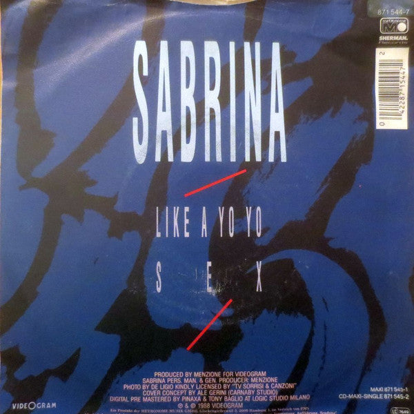 Sabrina : Like A Yo Yo (7", Single)