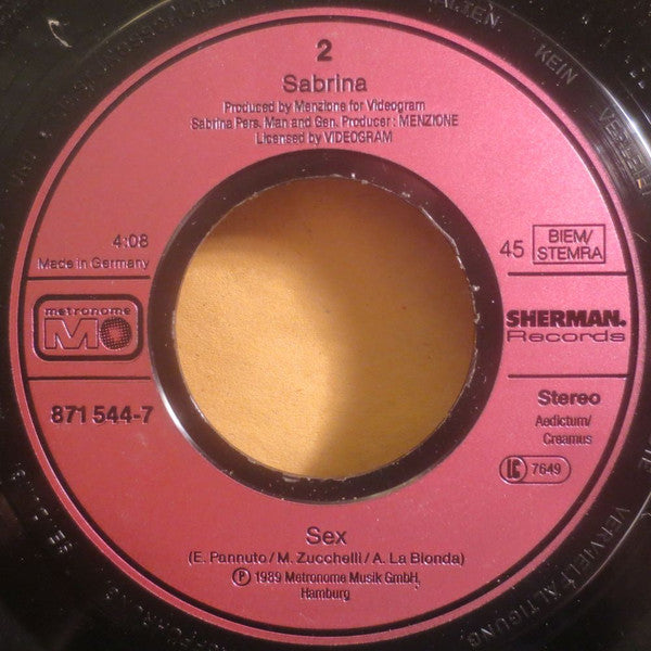 Sabrina : Like A Yo Yo (7", Single)