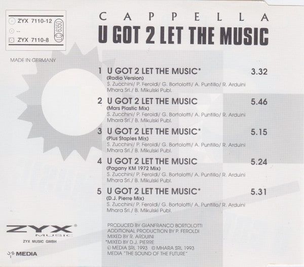 Cappella : U Got 2 Let The Music (CD, Maxi, Bla)