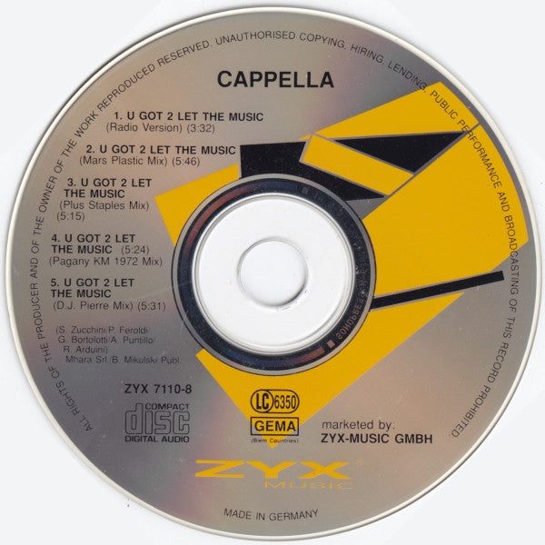 Cappella : U Got 2 Let The Music (CD, Maxi, Bla)