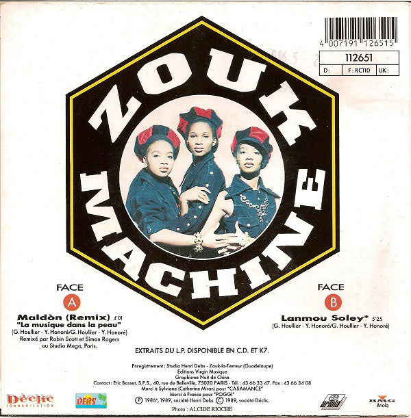 Zouk Machine : Maldòn (La Musique Dans La Peau) (7", Single)