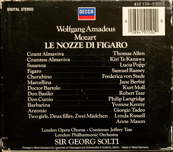 Wolfgang Amadeus Mozart - Georg Solti, London Philharmonic Orchestra : Le Nozze Di Figaro (3xCD, RE + Box)