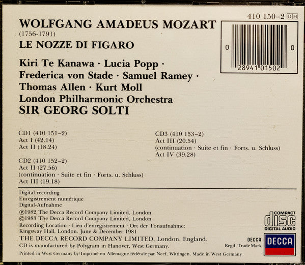 Wolfgang Amadeus Mozart - Georg Solti, London Philharmonic Orchestra : Le Nozze Di Figaro (3xCD, RE + Box)
