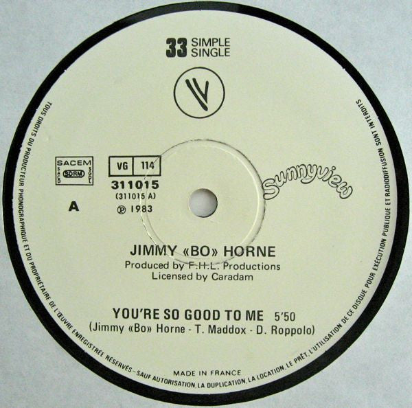 Jimmy "Bo" Horne : You're So Good To Me (12", Single, Ltd)