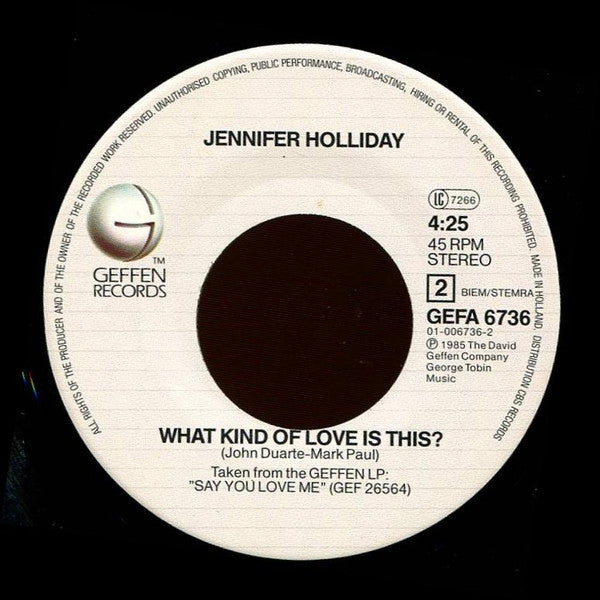 Jennifer Holliday : No Frills Love (7", Single)